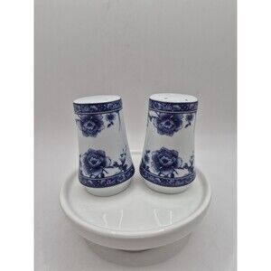Vintage Formalities By Baum Bros. Blue Rose Collection Salt & Pepper Shakers